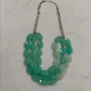 Teal colored statement necklace